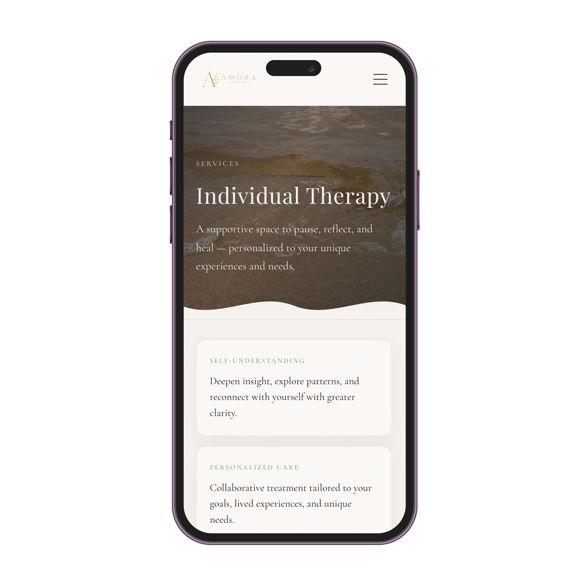 Amora Therapy mobile site